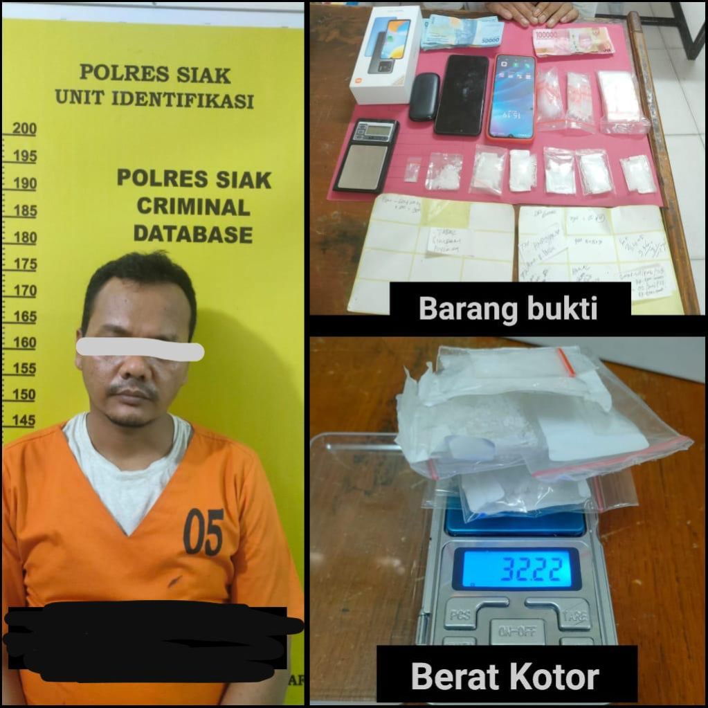 Gemar Edarkan Sabu, Bang Ajis Diringkus Polres Siak