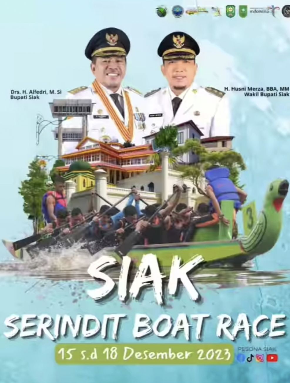 Sejumlah Atlit Dayung Tiba di Kota Siak